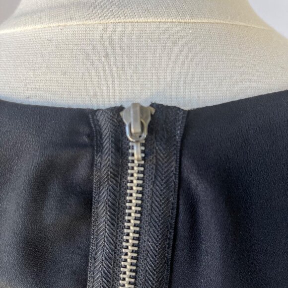 Be Bop Fit and Flair Dress Size Medium Black Purple Pleated Striped New - Picture 6 of 11